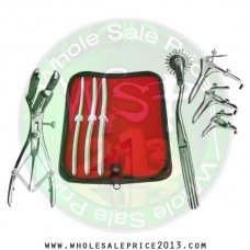  Hegar uterine dilator 3 pieces set, 7-8, 9-10, 11-12, wartenberg pinwheel,mathieu speculum, grave 3pcs